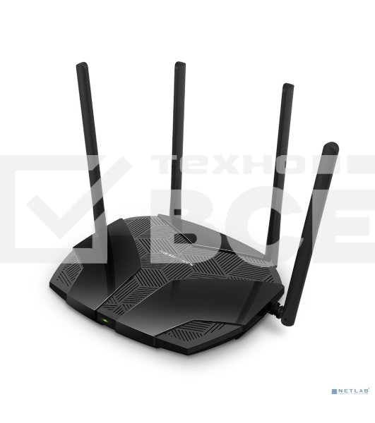 Двухдиапазонный роутер MERCUSYS AX3000 Wi-Fi 6, до 574 Мбит/с на 2,4 ГГц + до 2402 Мбит/с на 5 ГГц,4 фиксированные внешние антенны, 3 гигабитных порта LAN, 1 гигабитный порт WAN