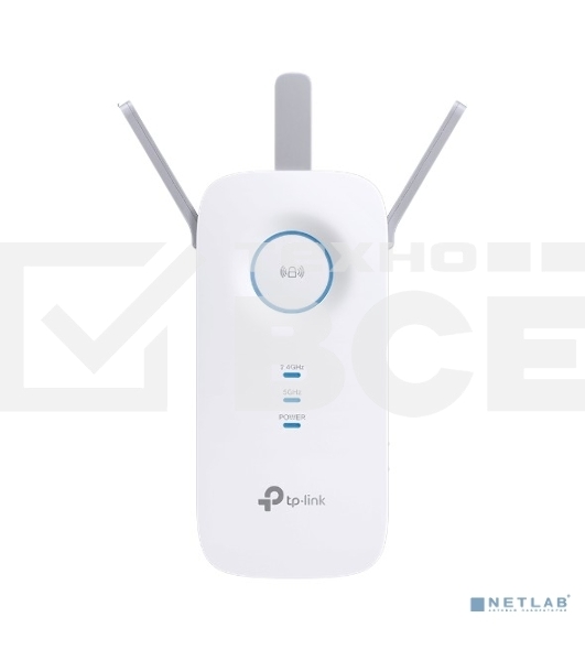 Усилитель сигнала TP-Link AC1900 Wi-Fi Range Extender 600 Mbps at 2.4 GHz + 1300 Mbps at 5 GHz; 3 × External Antennas, 1 × Gigabit Port, Wall Plugged; Tether App, WPS, Intelligent Signal Light, Access Control, Power Schedule, LED Control, RE/AP Mode, OneMe, MU-MIMO