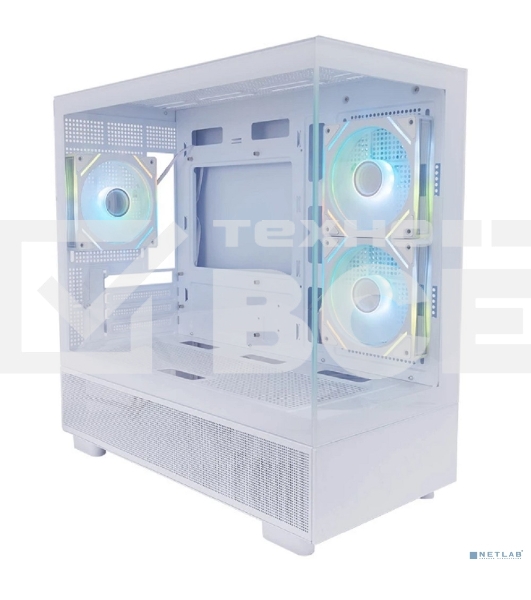Корпус 1STPLAYER MIKU Mi5 ARGB White / mATX / 3x120mm ARGB fans / Mi5-WH-2FC7R-W-1FC7-W