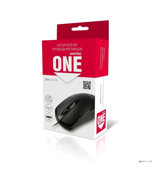 Мышь проводная Smartbuy ONE 215 черная (SBM-215-K)