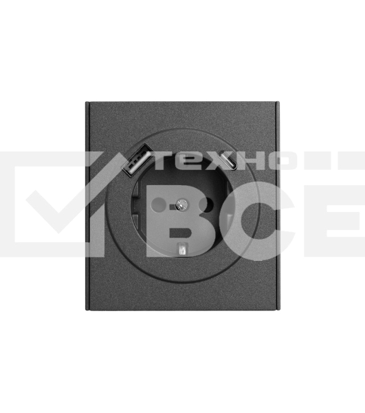 Розетка Kranz STRONG 1-ая с/з с/у з/ш 16А с USB A+C быстрой зарядки 5В/3А графит