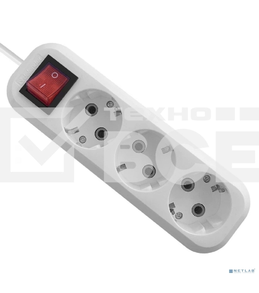 Удлинитель Defender L330 белый, 15 м, EURO, 3 розетки, 3500 Вт