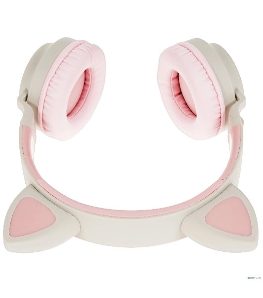 Беспроводные/проводные наушники Hoco W27 розовый, накладные, Bluetooth + проводной, «кошачьи ушки», до 5 ч.