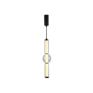 Подвесной светодиодный светильник Ambrella light LH11023 BK/SM черный/дымчатый 17W 3000K D120*520