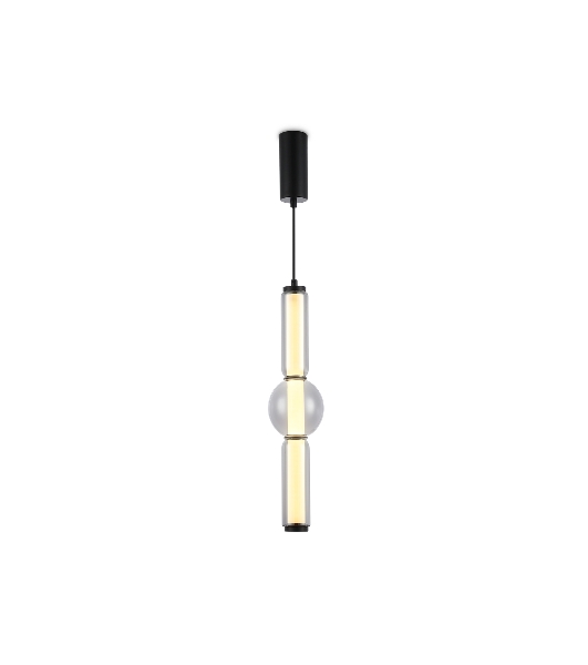 Подвесной светодиодный светильник Ambrella light LH11023 BK/SM черный/дымчатый 17W 3000K D120*520