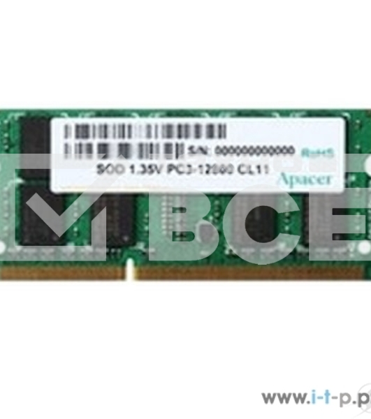 Оперативная память Apacer, DDR3L, 4GB (1x4GB), 1600MHz, CL11, SO-DIMM