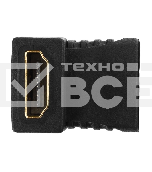Переходник Gembird Переходник HDMI-HDMI 19F/19F, угловой, золотые разъемы, пакет A-HDMI-FFL