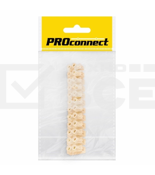 Колодка клеммная КВ-12 PROconnect, 16А, 12 мм², индивидуальная упаковка, 1 шт.