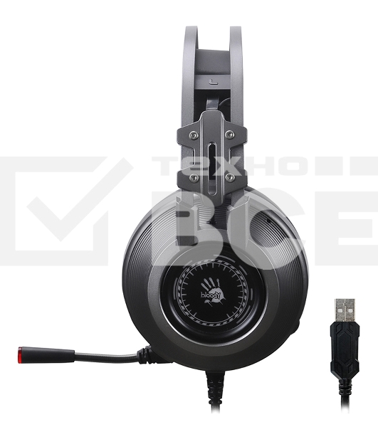 Наушники с микрофоном A4Tech Bloody J527 серый 2м мониторные USB оголовье (J527)