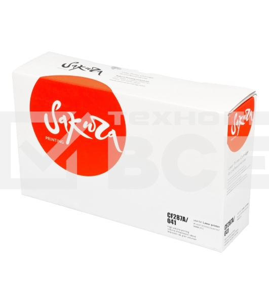Картридж Sakura CF287A/041 для HP и Canon, черный, 10000 к.