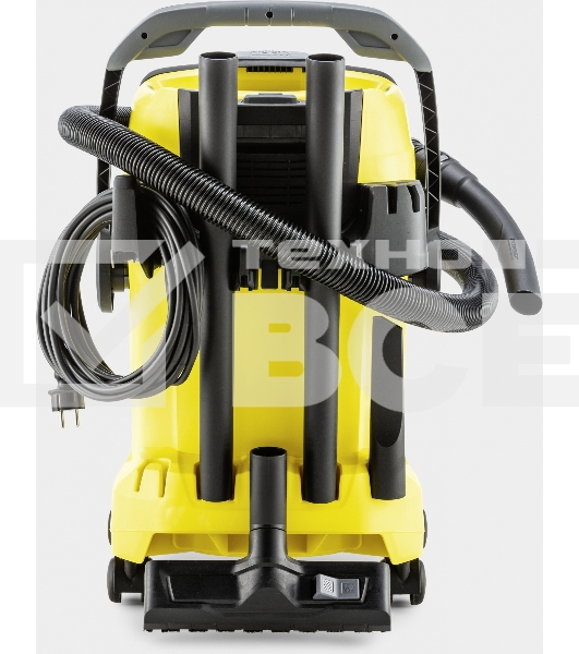 Строительный пылесос Karcher WD 5 V-25/5/22 желтый, 1100 Вт, уборка сухая/сбор воды, пылесборник мешок/контейнер, 25 л