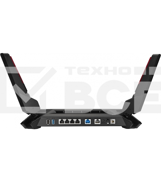 Роутер ASUS ROG GT-AX6000802.11b/g/n/ac, ax, до 1148 + 4804Мбит/c, 2,4 + 5 гГц, 8 антенн, USB, GBT LAN; 90IG0780-MO3B00
