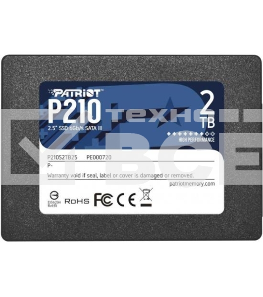 Накопитель SSD Patriot P210, 2TB, SATA III, 2.5