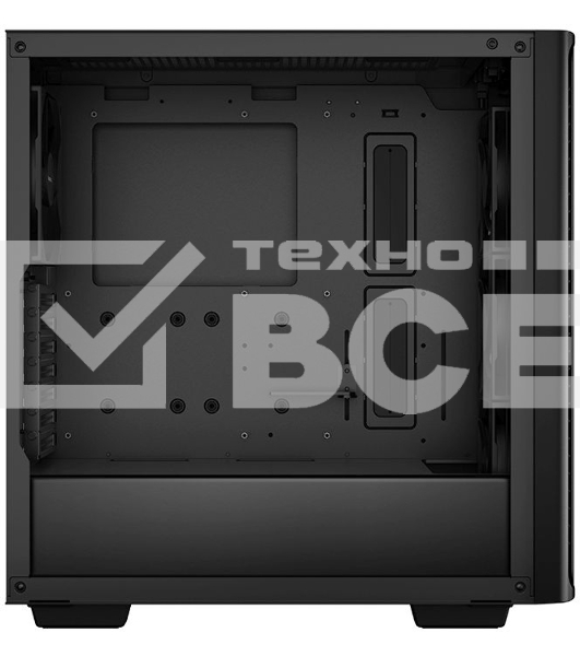 Компьютерный корпус Deepcool CK560 без БП, боковое окно (закаленное стекло), 3xARGB LED 120мм вентилятора спереди и 1x140мм вентилятор сзади, черный, ATX