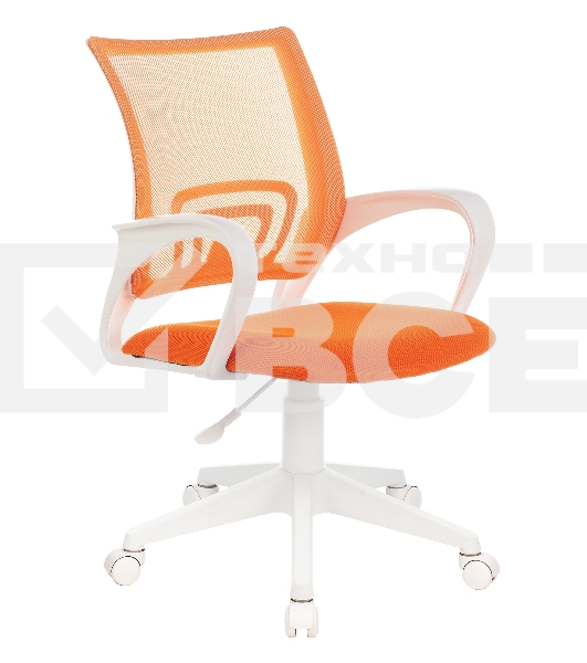 Кресло компьютерное Бюрократ CH-W695NLT TW-38-3 TW-96-1 оранжевый, сетка/ткань, крестовина пластик, пластик белый