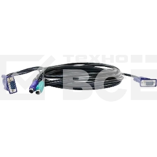 Кабель  D-Link  DKVM-CB/B1A Кабель KVM длиной 1,8 м с разъемами VGA и PS/2