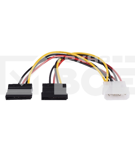 Кабель GOPOWER MOLEX (F)-2SATA (M) 0.2M 00-00027494