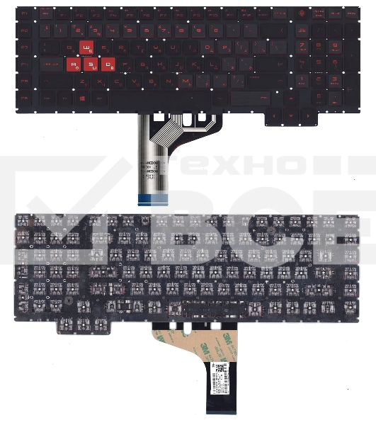 Клавиатура для ноутбука HP Omen X 17-ap черная с подсветкой