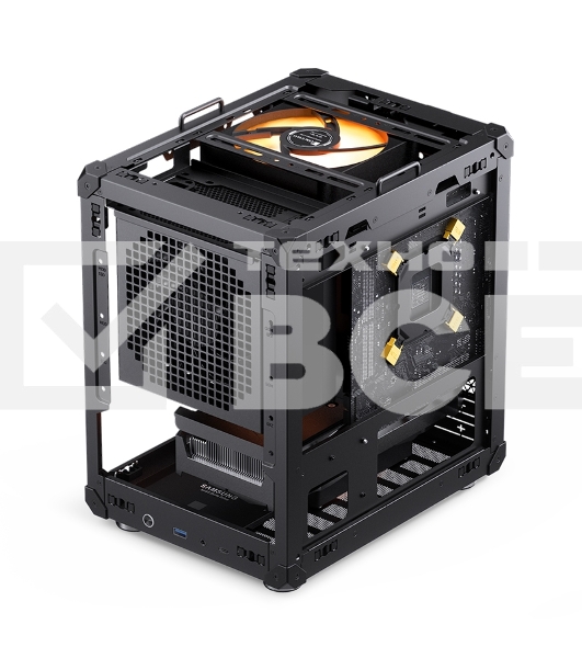 Компьютерный корпус JONSBO C6-ITX Black ITX без БП, боковая панель из закаленного стекла, mini-ITX, черный