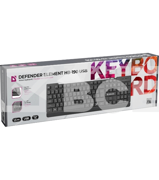 Клавиатура Defender Element HB-190 проводная, USB, черный