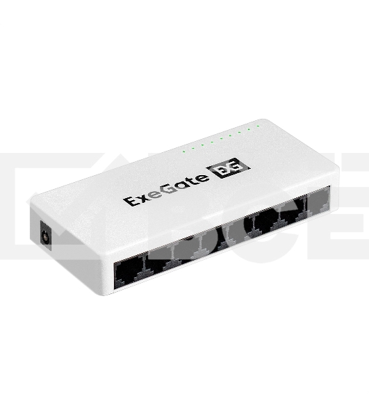 Коммутатор неуправляемый ExeGate EDES-1008C (8-портовый UTP 10/100Mbps, с функцией энергосбережения (Green Ethernet Technology), настольный/настенный)