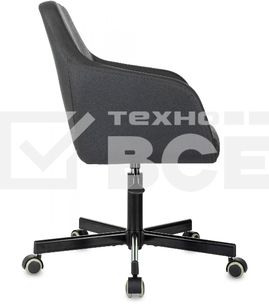 Кресло офисное Бюрократ CH-380M черный, эко.кожа, крестов. металл