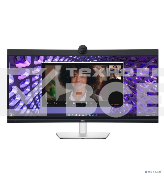 Монитор 34' Dell P3424WEB IPS 3440x1440, 60 Гц, 5 мс, 21:9, 300 кд/м2, 1xHDMI, 1хDP, 2хUSB-C, RJ-45, 1x3.5 мм, черный/серебристый