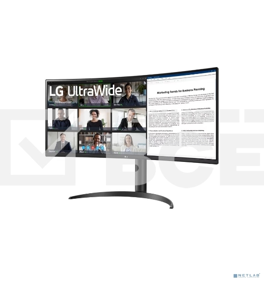 Монитор 34' LG UltraWide 34WR55QK-B VA 3440x1440, 100 Гц, 5 мс, 21:9, 300 кд/м², DP 1.4, 2xHDMI 2.0, USB Type-C, USB Hub, изогнутый экран (1800R), черный