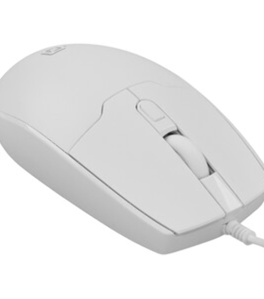 Мышь проводная Oklick 147M белый, 2000 dpi, USB, кнопки - 4