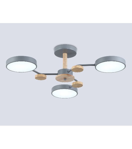 Светильник Ambrella light FL4856/3 GR/WD серый/дерево 54W 3000-6000K D660*170 (без ПДУ)