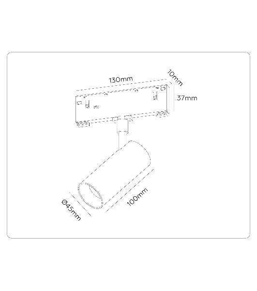 Трековый светильник GL2305 BK черный IP20 12W 3CCT 3000-6000K 48V 24° D45*100