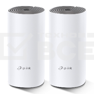 Домашняя Mesh Wi-Fi система TP-Link Deco E4 (3-Pack), 1167 Мбит/с (5 ГГц: до 867 Мбит/с + 2,4 ГГц: до 300 Мбит/с), 2 порта 100 Мбит/с, 2 встроенные антенны на каждом модуле Deco
