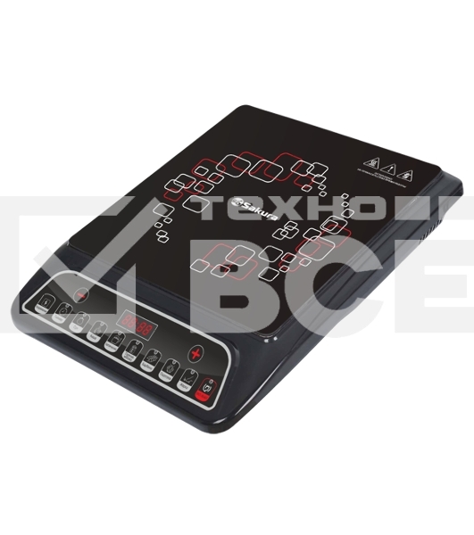 Плита настольная индукционная Sakura SA-7152Q 2000 Вт, индукционный нагревательный элемент, ЖК- дисплей