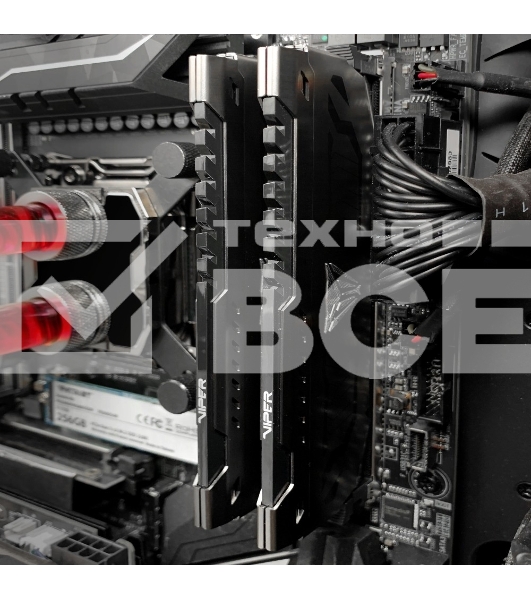 Оперативная память Patriot Viper Steel, DDR4, 16GB (2x8 GB), 3000 MHz, CL16, радиатор, чёрный