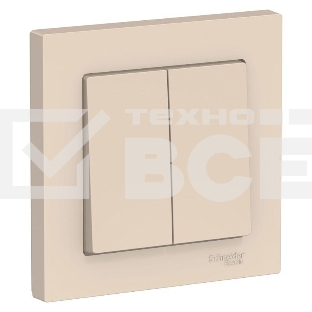 Выключатель 2-кл. ATLAS DESIGN (сх.5) 10АХ в сборе беж. SchE ATN000252