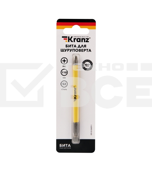 Бита для шуруповерта KRANZ PH2х110 мм