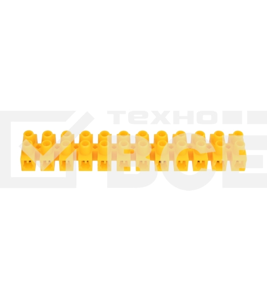 Клеммная винтовая колодка KВ-10 4-10, ток 10 A, полиэтилен желтый Rexant (10 шт./уп.)
