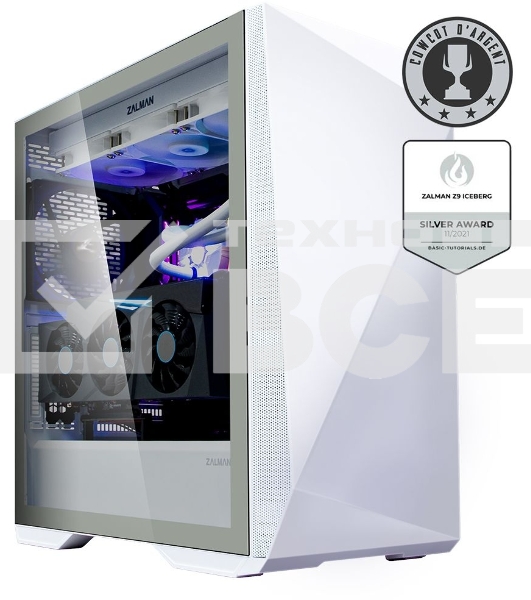 Компьютерный корпус Zalman Z9 Iceberg белый без БП ATX 3x120mm 2x140mm 4xUSB2.0 audio bott PSU