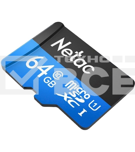 Флеш карта microSDHC 64GB Netac P500 <NT02P500STN-064G-S> (без SD адаптера) 80MB/s