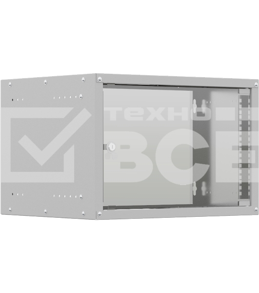 Шкаф коммутационный NTSS LIME (NTSS-WL6U5545GS) настенный 6U 550x450мм пер.дв.стекл несъемн.бок.пан. 30кг серый 110град.