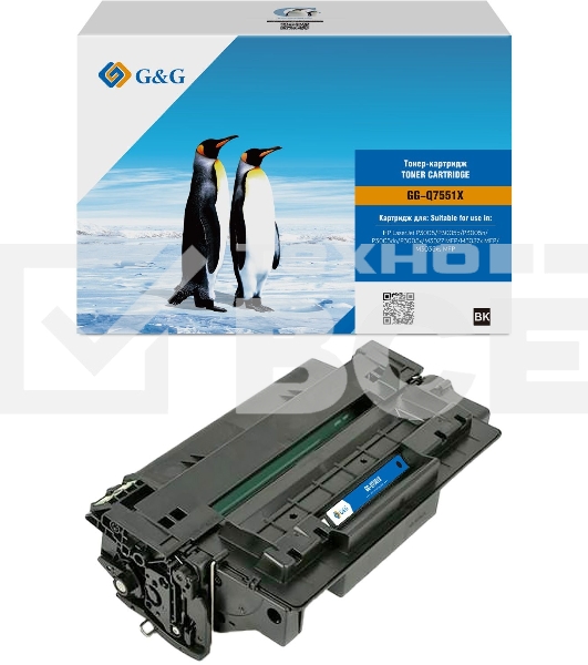 Картридж лазерный G&G GG-Q7551X черный (13000стр.) для HP LJ P3005/M3027 MFP/M3027x MFP/M3035xs MFP