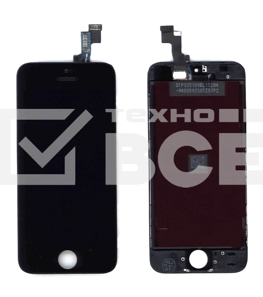 Дисплей для Apple iPhone 5S в сборе с тачскрином (AAA) черный
