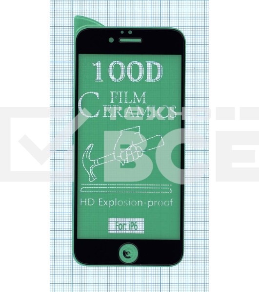 Керамическая пленка (стекло) для Iphone 6/ 6S черный