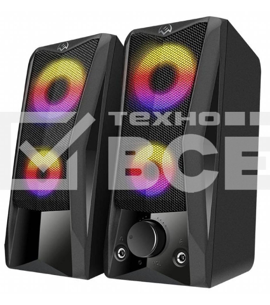 Колонки Sven 445, чёрный, USB, 2.0,2x3 Вт(RMS), подсветка