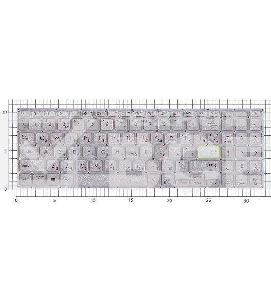 Клавиатура для ноутбука Asus S533F серебристая