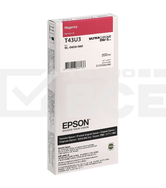 Картридж струйный Epson T43U (C13T43U340) пурпурный (200 мл) для SureLab SL-D800