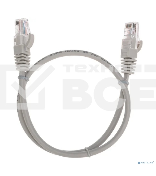 Патч-корд U/UTP, CAT 5e, RJ45-RJ45, 26AWG, ZH нг(А)-HF, серый, 0,5м  REXANT