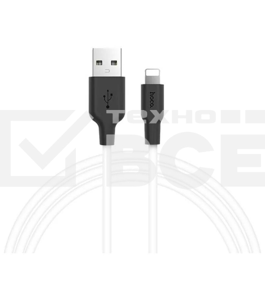 Кабель USB HOCO X21 Plus Silicone, USB - Lightning, 2.4А, 2м, белый