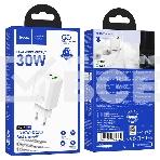 Зарядное устройство Hoco 30Вт, 3А, QC3.0/PD, 1xUSB, 1xType-C, N63, белый, коробка, фото 1