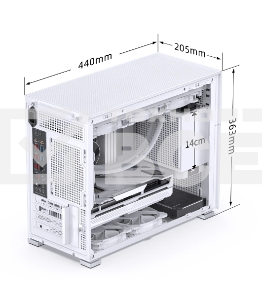 Корпус без блока питания Case JONSBO D31 MESH SCREEN, Mini-Tower, TG, no fans, 1xUSB-A 3.0 + 1xUSB-C 3.2, mATX, mDTX, mITX White
